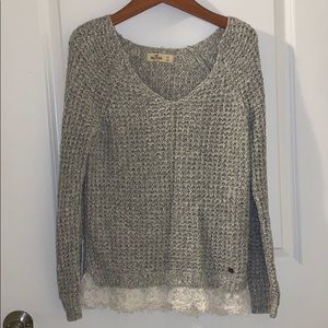 Hollister lace trim sweater